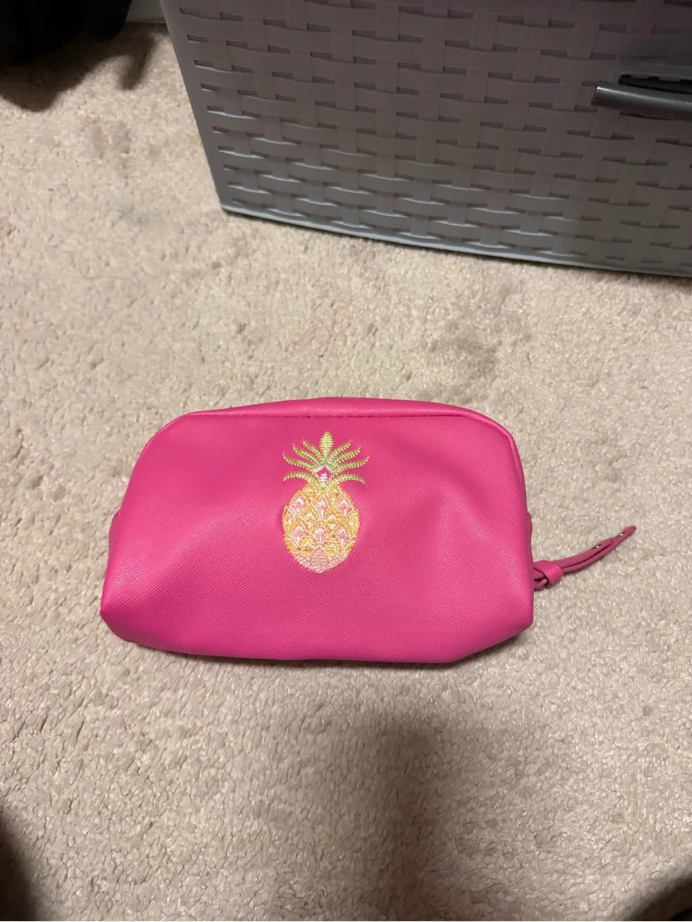 Spartina 449 Bright Pink Pineapple Cosmetic Pouch